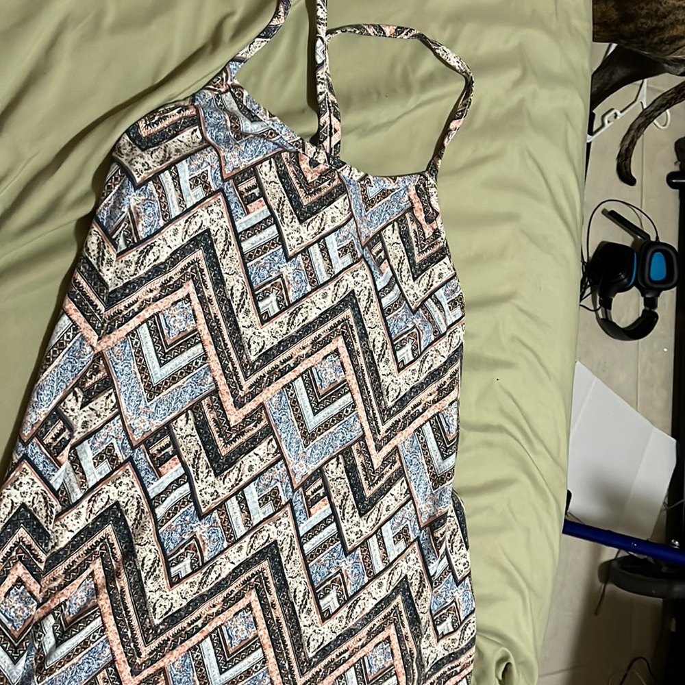 Wildflower brand, pink& blue chevron, sundress size Large